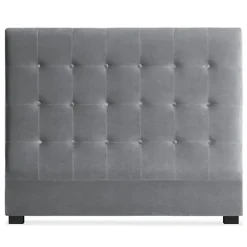 Tête de Lit Capitonnée en Velours "Amor" 160cm Argent