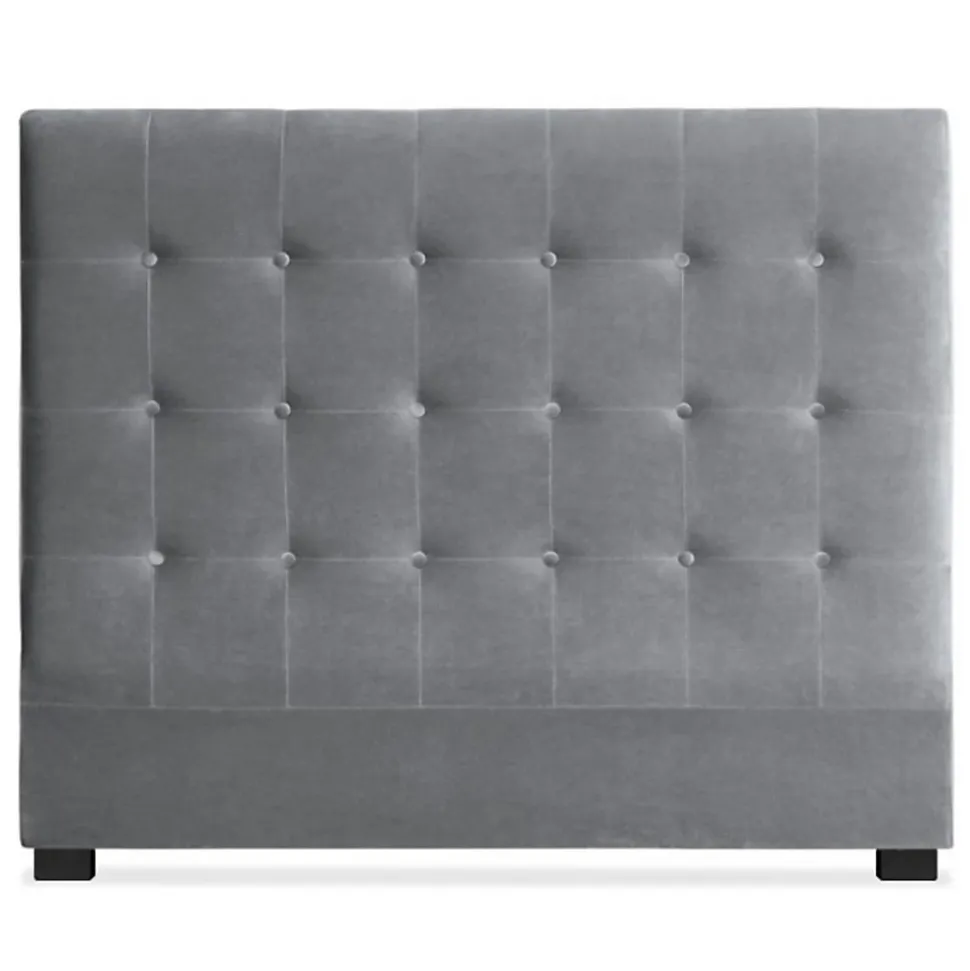 Tête de Lit Capitonnée en Velours "Amor" 160cm Argent
