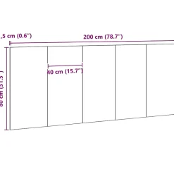 Tête de lit Chêne noir 160 x 1,5 x 80,5 cm Bois d'ingénierie vidaXL