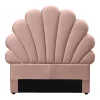 Tête de lit coquillage - 90 cm - Velours - Rose - MOANA