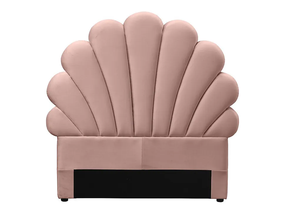 Tête de lit coquillage - 90 cm - Velours - Rose - MOANA