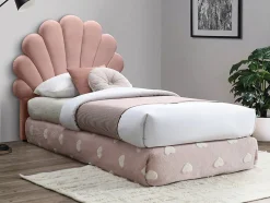 Tête de lit coquillage - 90 cm - Velours - Rose - MOANA