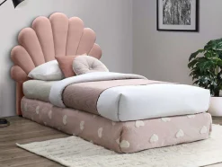 Tête de lit coquillage - 90 cm - Velours - Rose - MOANA