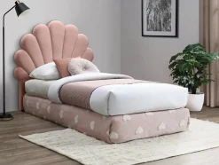 Tête de lit coquillage - 90 cm - Velours - Rose - MOANA