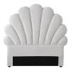 Tête de lit coquillage - 90 cm - Velours - Blanc - MOANA