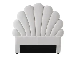 Tête de lit coquillage - 90 cm - Velours - Blanc - MOANA