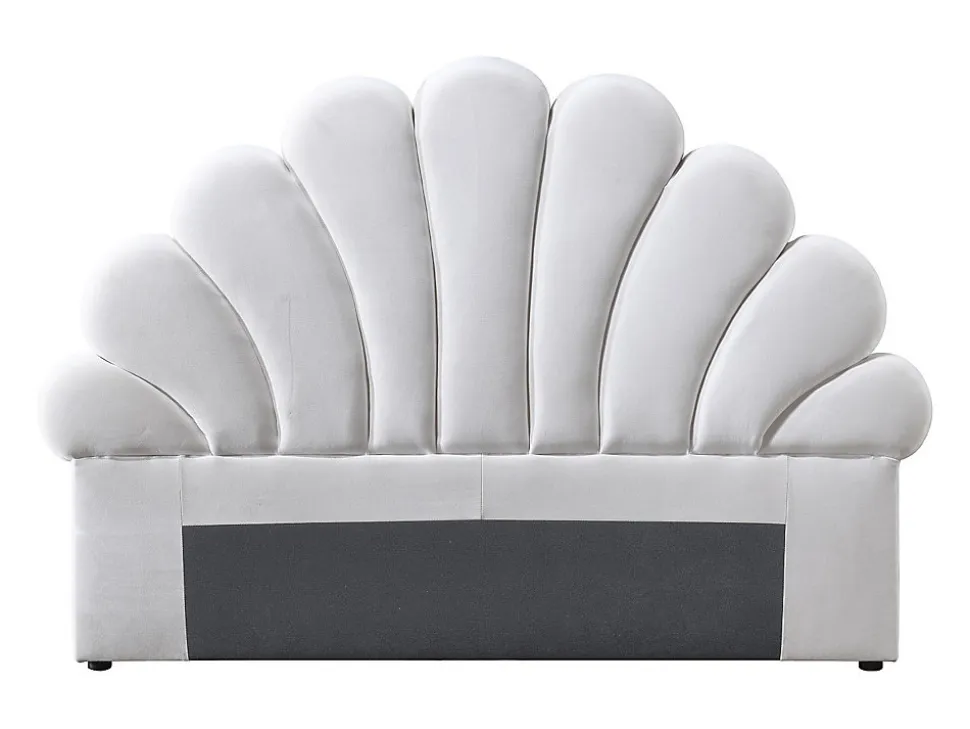 Tête de lit coquillage - 140 cm - Velours - Blanc - MOANA