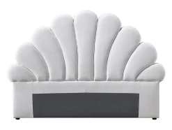 Tête de lit coquillage - 140 cm - Velours - Blanc - MOANA