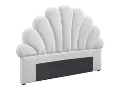 Tête de lit coquillage - 140 cm - Velours - Blanc - MOANA