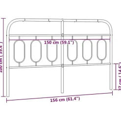 Tête de lit de remplacement métal noir 150 cm vidaXL
