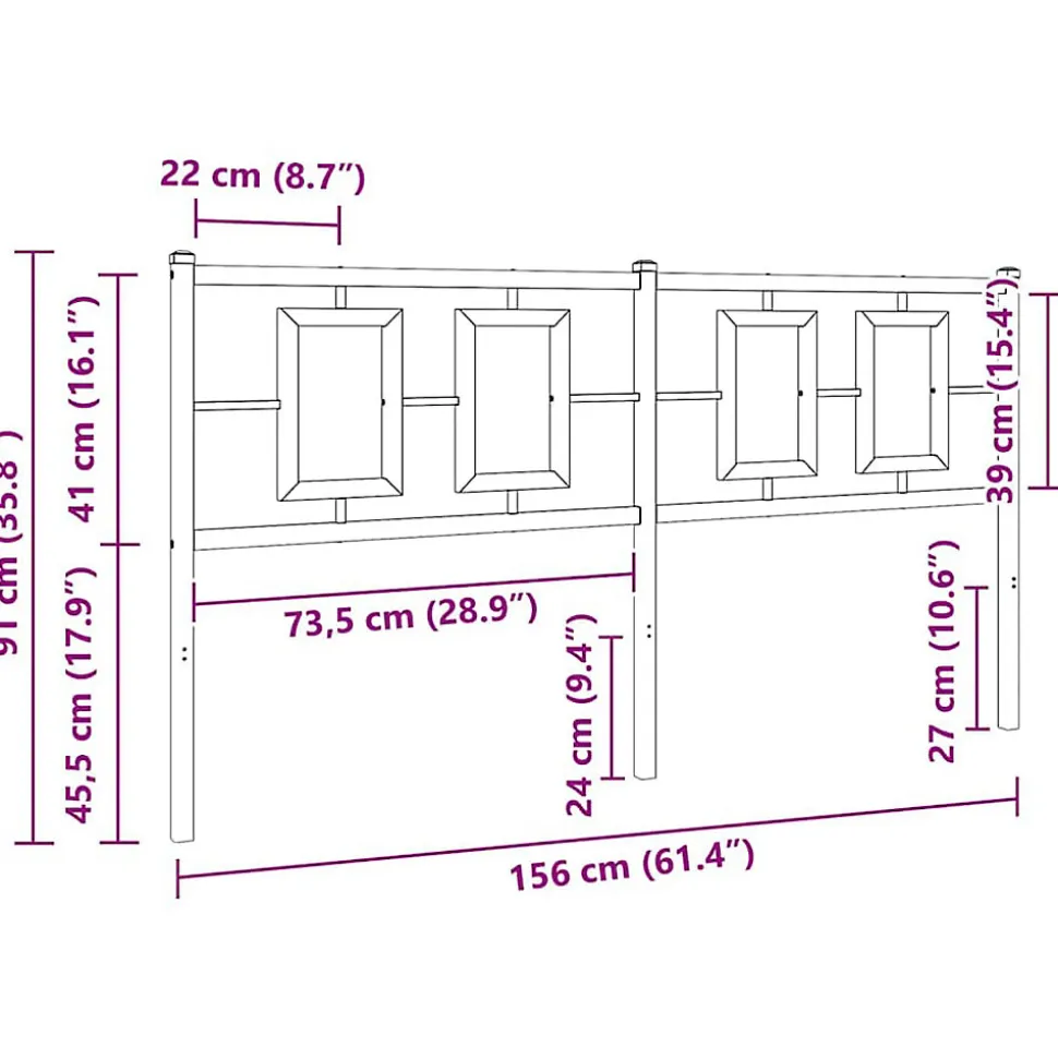 Tête de lit de remplacement métal blanc 150 cm vidaXL