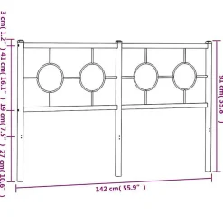 Tête de lit de remplacement métal blanc 135 cm vidaXL