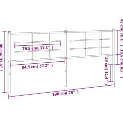 Tête de lit de remplacement métal blanc 193 cm vidaXL