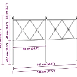 Tête de lit de remplacement métal blanc 140 cm vidaXL