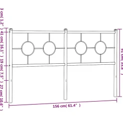 Tête de lit de remplacement métal noir 150 cm vidaXL