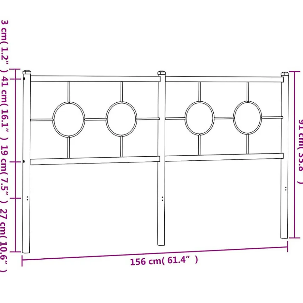 Tête de lit de remplacement métal noir 150 cm vidaXL