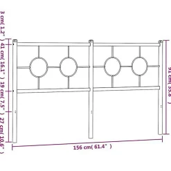 Tête de lit de remplacement métal noir 150 cm vidaXL