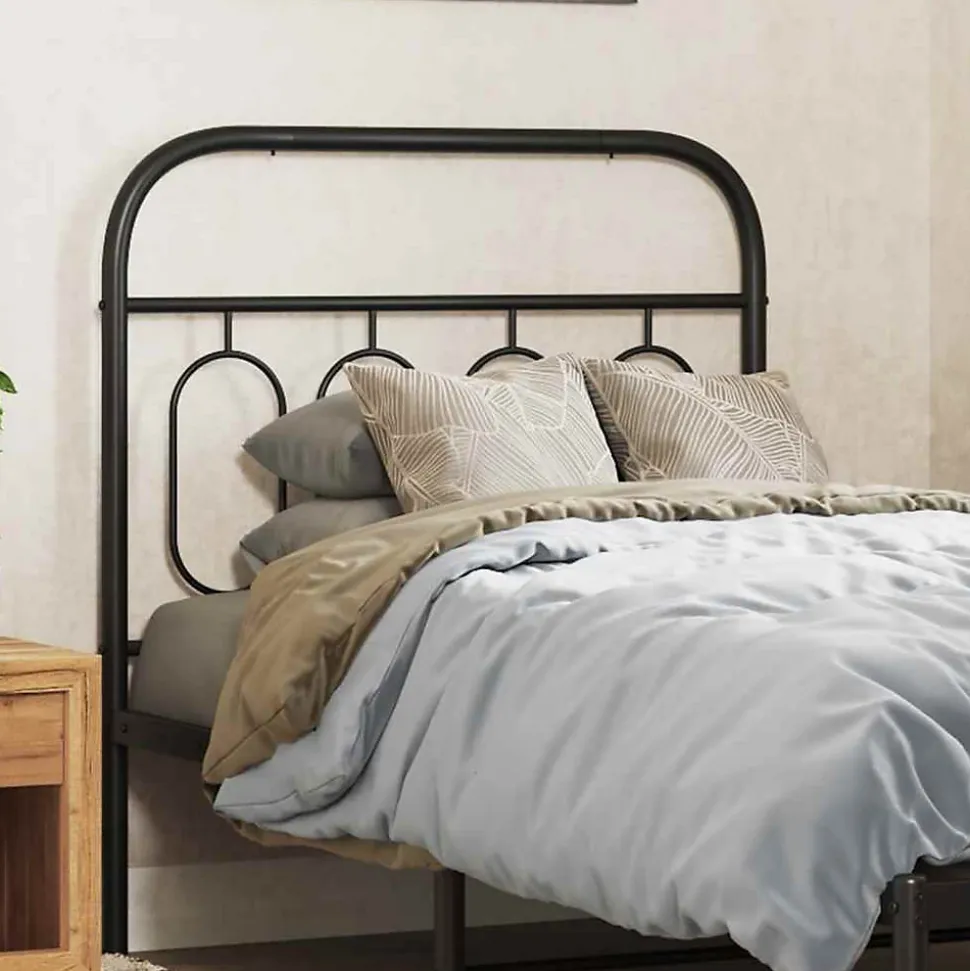Tête de lit de remplacement métal noir 90 cm vidaXL