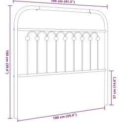 Tête de lit de remplacement métal noir 100 cm vidaXL