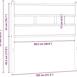 Tête de lit de remplacement chêne marron 100 cm acier et bois d'ingénierie vidaXL