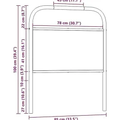 Tête de lit de remplacement chêne fumé 80 cm acier et bois d'ingénierie vidaXL