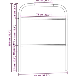 Tête de lit de remplacement chêne fumé 80 cm acier et bois d'ingénierie vidaXL