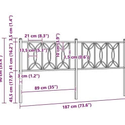 Tête de lit de remplacement métal blanc 180 cm vidaXL