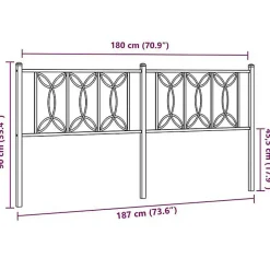 Tête de lit de remplacement métal blanc 180 cm vidaXL
