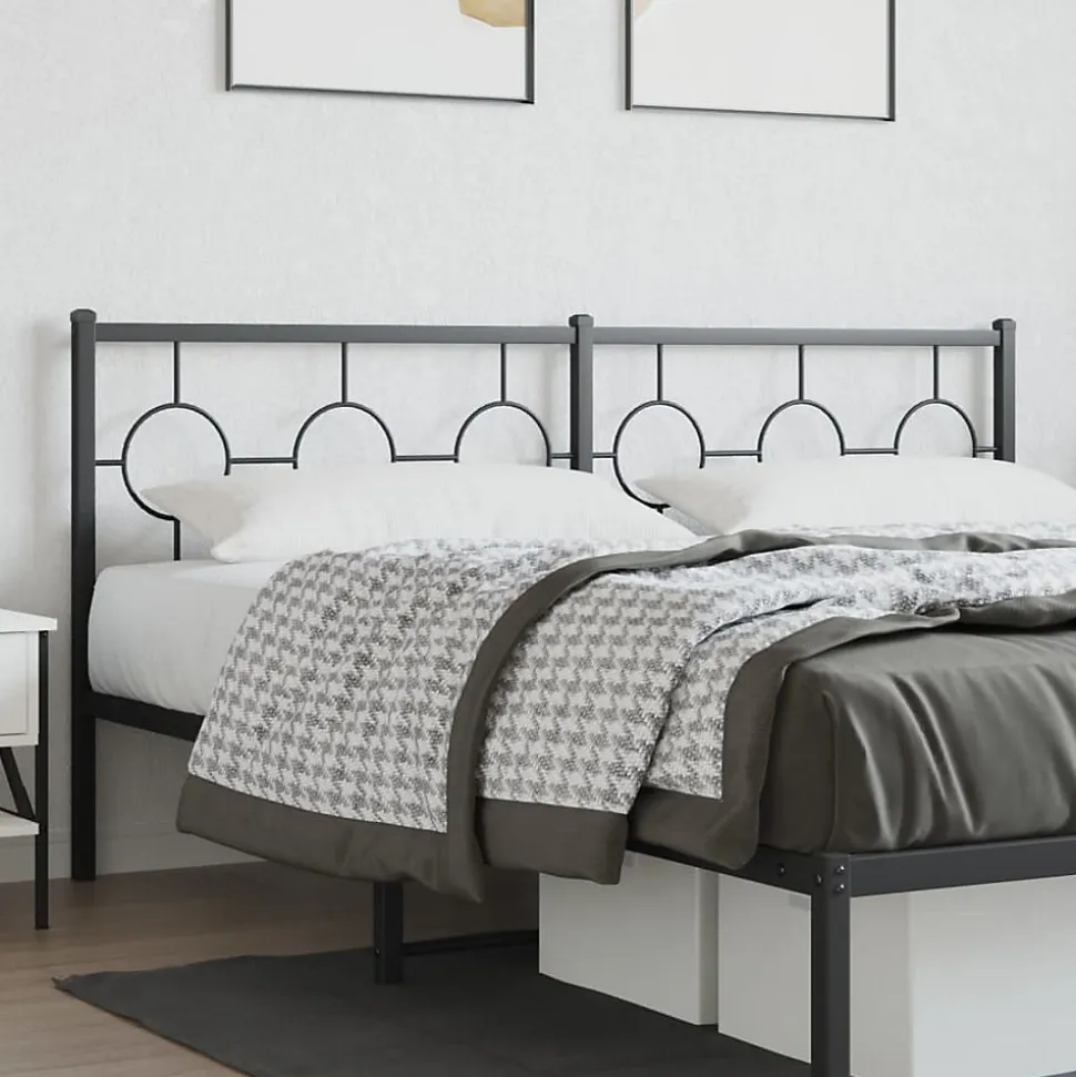 Tête de lit de remplacement métal noir 180 cm vidaXL