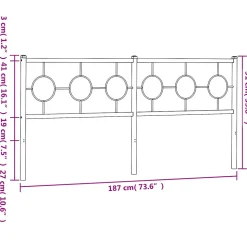 Tête de lit de remplacement métal noir 180 cm vidaXL