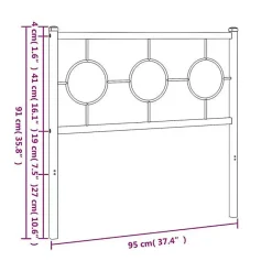 Tête de lit de remplacement métal noir 90 cm vidaXL