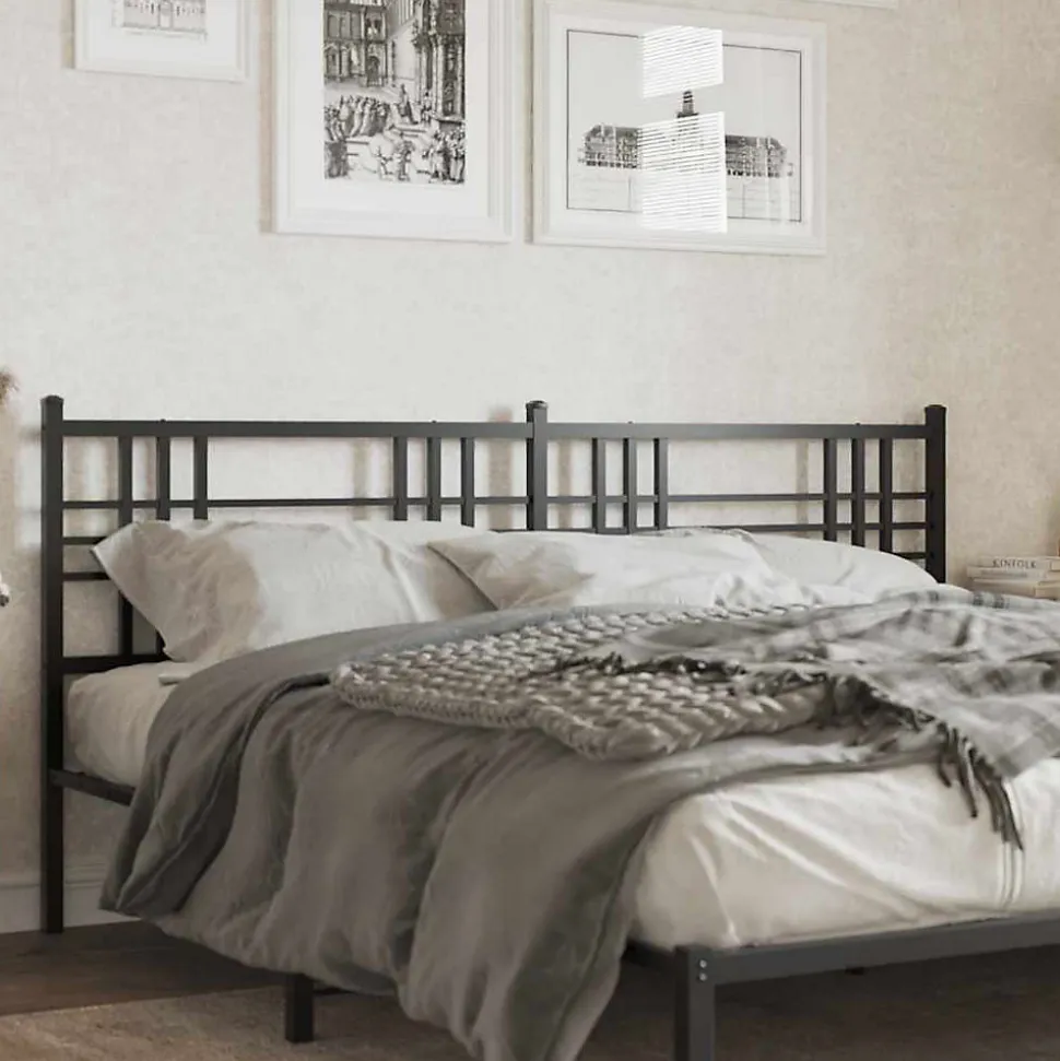 Tête de lit de remplacement métal noir 200 cm vidaXL