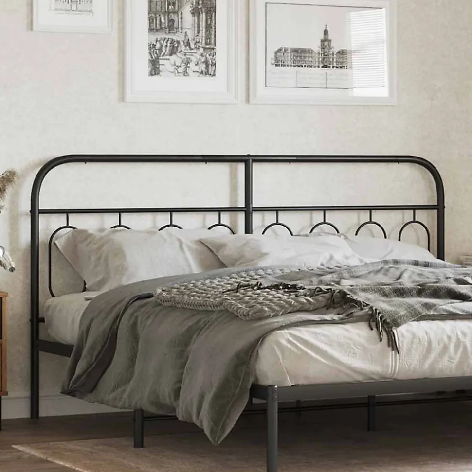 Tête de lit de remplacement métal noir 193 cm vidaXL