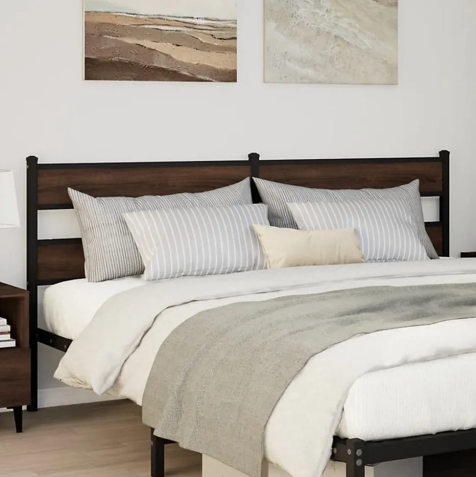 Tête de lit de remplacement chêne marron 200 cm acier et bois d'ingénierie vidaXL
