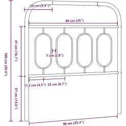 Tête de lit de remplacement métal blanc 90 cm vidaXL