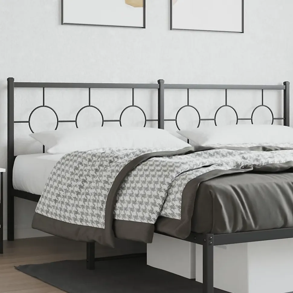 Tête de lit de remplacement métal noir 200 cm vidaXL