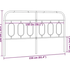 Tête de lit de remplacement métal blanc 150 cm vidaXL