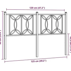 Tête de lit de remplacement métal noir 120 cm vidaXL
