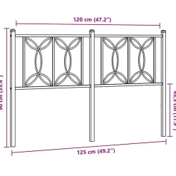 Tête de lit de remplacement métal noir 120 cm vidaXL