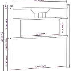 Tête de lit de remplacement chêne marron 80 cm bois d'ingénierie et acier vidaXL
