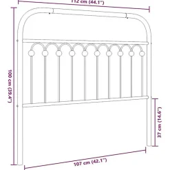 Tête de lit de remplacement métal noir 107 cm vidaXL