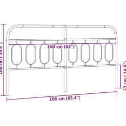 Tête de lit de remplacement métal noir 160 cm vidaXL