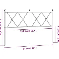 Tête de lit de remplacement métal blanc 137 cm vidaXL