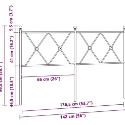 Tête de lit de remplacement métal blanc 137 cm vidaXL