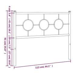 Tête de lit de remplacement métal noir 107 cm vidaXL