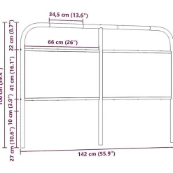 Tête de lit de remplacement chêne fumé 135 cm acier et bois d'ingénierie vidaXL