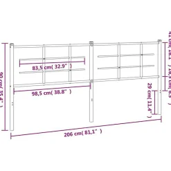 Tête de lit de remplacement métal blanc 200 cm vidaXL
