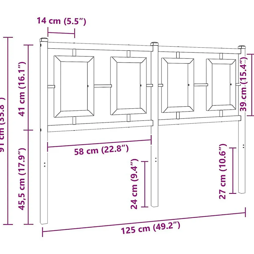 Tête de lit de remplacement métal blanc 120 cm vidaXL