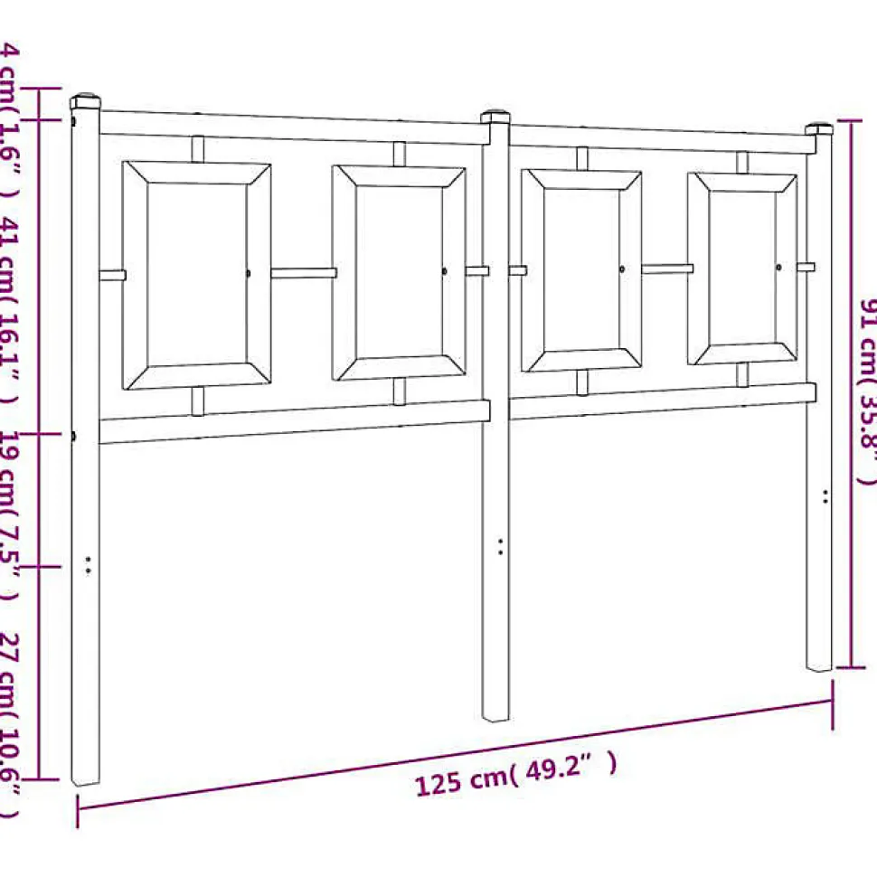 Tête de lit de remplacement métal blanc 120 cm vidaXL