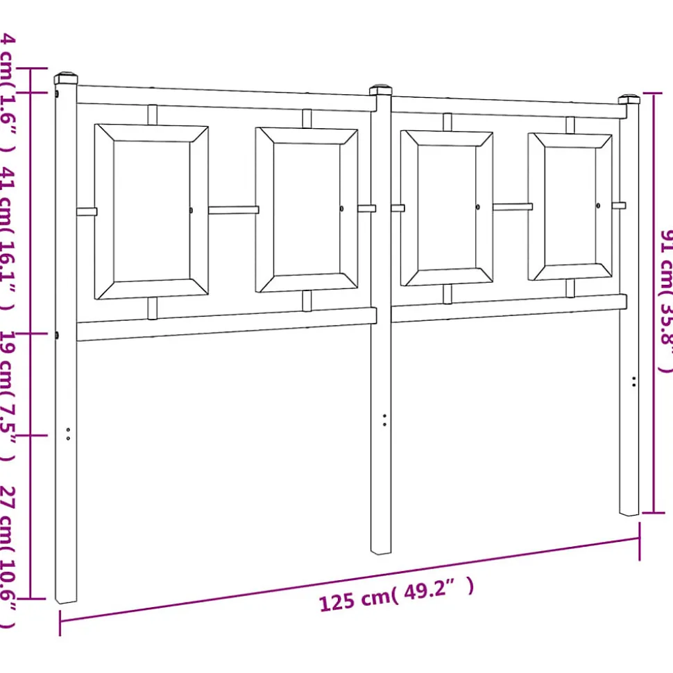 Tête de lit de remplacement métal blanc 120 cm vidaXL